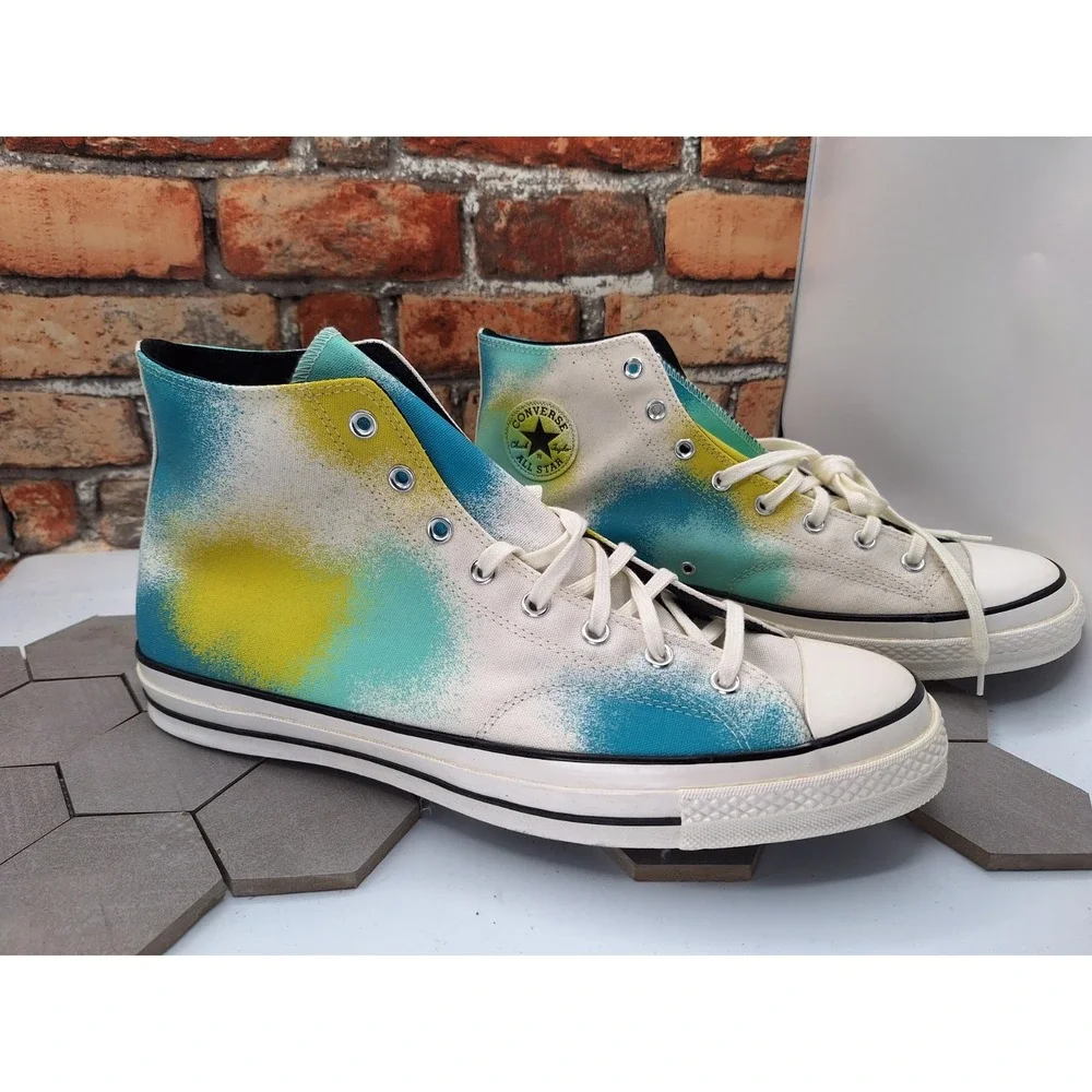 Converse Chuck 70 Hi Blue Green Tie Dye Shoes Canvas Sneakers Men's Sz 16 Rare - Picture 1 of 11